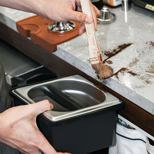 Kaffegrumsbeholder i rustfrit stål med tappestang til brug i hjemmet, caféen, baren eller bubble tea-butikken
